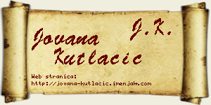 Jovana Kutlačić vizit kartica